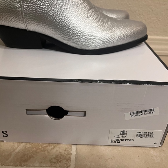 Silver Metallic Cowboy Booties - Picture 3 of 6